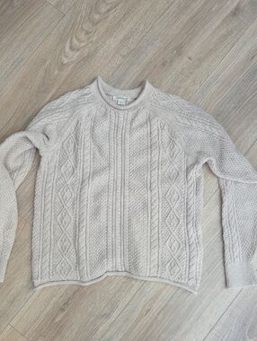 Crewcuts Cream Cable Knit Crewneck Sweater